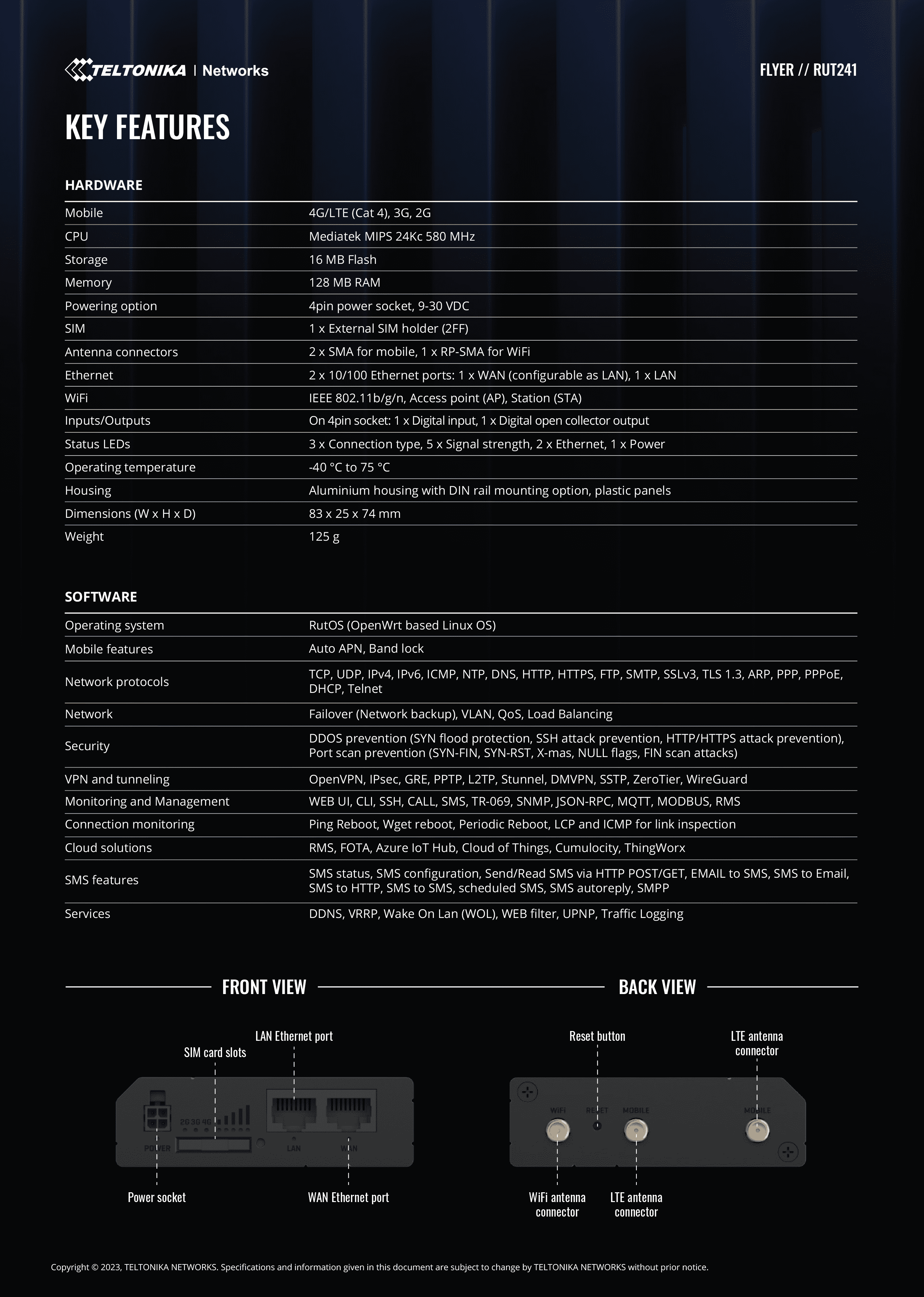 Teltonika Networks RUT241098000 4G LTE Router