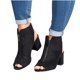 thumbnail image 4 of Sandalias de tacón grueso con boca de pez en la parte delantera de color liso para mujer, zapatos de tacón alto Wmkox8yii hfjk427, 4 of 4