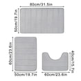 thumbnail image 3 of Juego de alfombras de baño de espuma viscoelástica de 3 piezas, alfombrillas de baño absorbentes extra suaves antideslizantes, juegos de alfombrillas de baño lavables y secas a máquina para suelo, 3 of 3