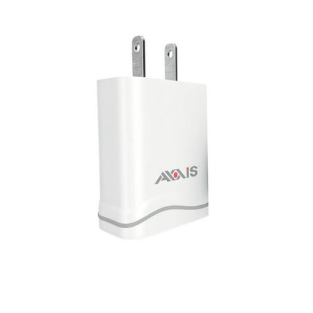 Axxis Dual Portable Wall Charger Highly Compatible Travel Compact Foldable USB 2 ports 2.4AH White, For iPhone X /8 /7 /6S /6S Plus, iPad Pro/Air 2, Samsung Galaxy/Note, LG, Nexus, HTC, and (Best Portable Charger For Note 2)