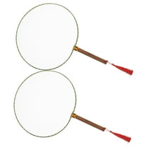 FRCOLOR 2pcs White Chinese Silk Cloth Fan Diy Hand Painting Blank Kids Art Fan Round Wooden Handle For Art Chinese Ancient Fan Diy Chinese Fan