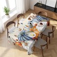 thumbnail image 3 of Fall Orange Blue Table Cloth Waterproof Tablecloths, Thanksgiving Floral Botanical Vintage Tablecloth Dining Table Cover for Kitchen Party Tabletop Outdoor, Rectangle Tablecloth 60x120 Inch, 3 of 9