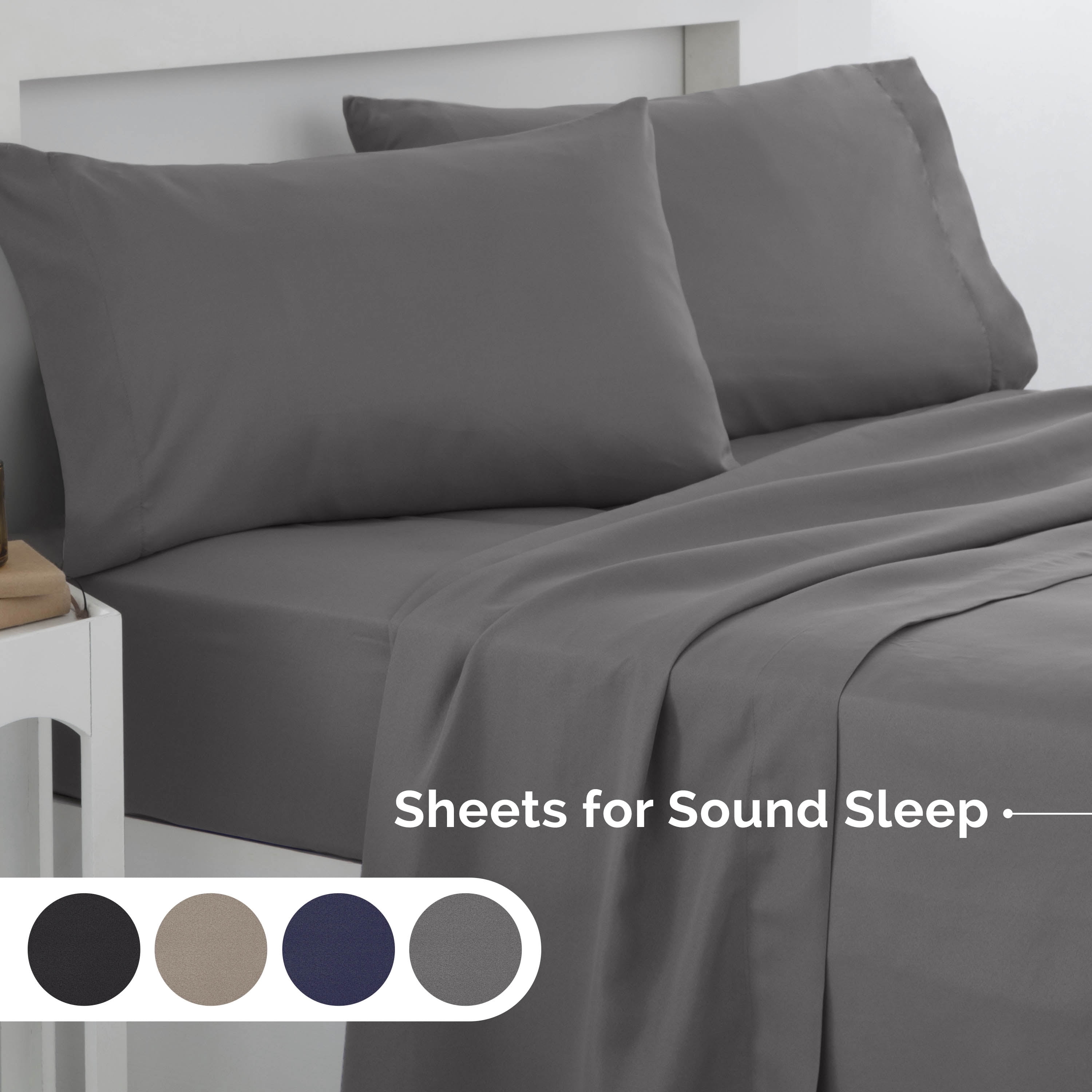 Martex Easy Living 4-Piece Full Microfiber Sheet Set | Brushed Soft Easy Care | Gray