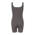 thumbnail image 4 of Youyipin Womens Shorts Workout Romper Yoga Ribbed Square Neck Solid Color One Piece Seamless Tank Top Jumpsuit Shorts For Women, 4 of 5