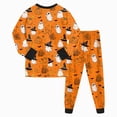 thumbnail image 6 of TOWED22 Girls Boys Halloween Pajamas Cute Graphic Cotton Toddler Kids 2 Piece Long Sleeve Pjs Fall Winter Sleepwear(Orange,6-7 Y), 6 of 8