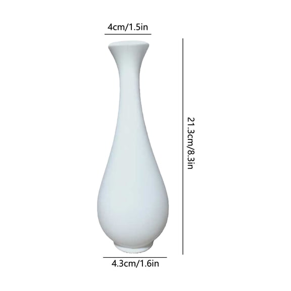 HOARBOEG 2Pcs White Plastic Vases for Dry Flowers, Large Tall Decorative Vase for Pampas Grass and Stems, Home Decor for Office Desk, Shelf, and Table Centerpiece