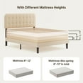 thumbnail image 6 of Lofka Full Platform Bed Frame with Upholstered Headboard and Sturdy Wooden Slats Support, Fully Upholstered Mattress Foundation/No Box Spring Needed/Noise Free/Easy Assembly,Beige, 6 of 10