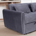 thumbnail image 5 of LUCKHAO Velvet Convertible Sleeper Sofa Bed, 65'' Pull-Out Couch with Adjustable Back and Pillows for Living Room, 5 of 11