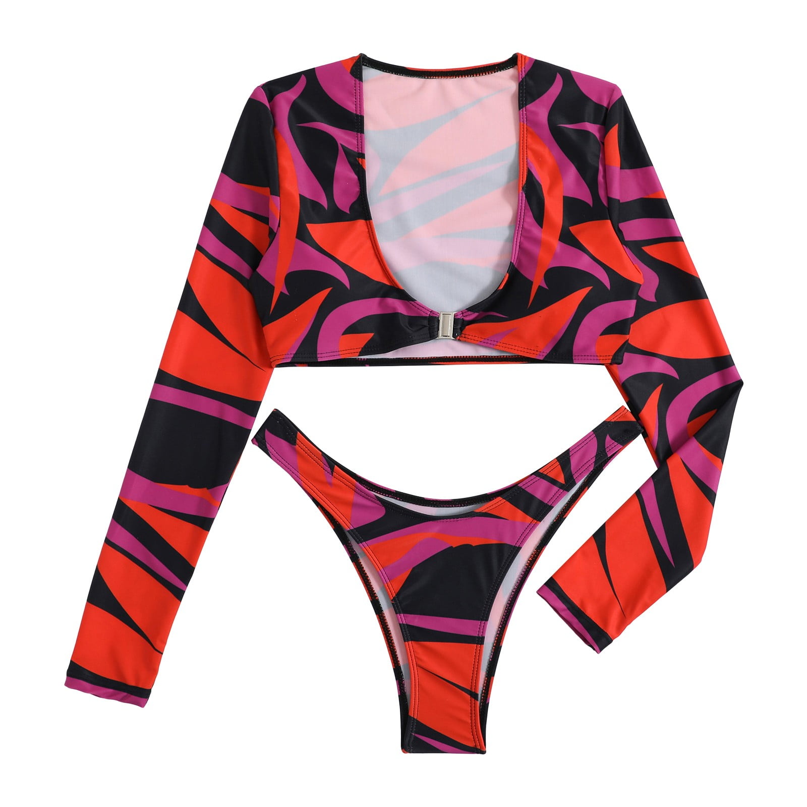 Womens Long Sleeve Swimsuit Rash Guard Swim Shirt Crop Swim Tops With ...