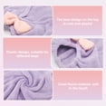 thumbnail image 3 of Unique Bargains 2pcs Hair Drying Towels Triangular Hair Towel Wrap for Women Bow Hair Drying Cap for Hair Purple, 3 of 7