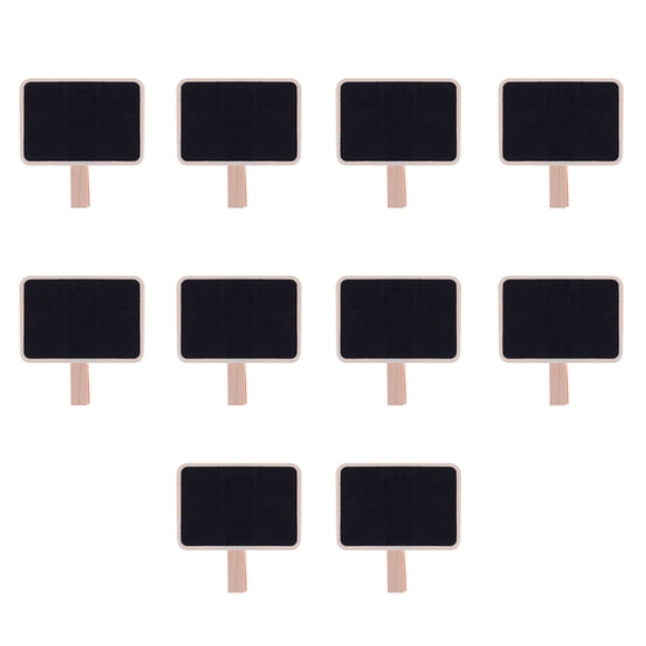 & Artisanat & Papeterie 10 Mini Tableaux Noirs Rectangulaires en Forme de Cœur avec Pince en Bois Panneaux de Messages et Étiquettes Pinces pour la Maison l'École