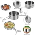 thumbnail image 2 of Juego de cuatro fiambreras de acero inoxidable para actividades al aire libre, picnics y acampadas, práctico y multifuncional juego de utensilios de cocina portátiles, plegable., 2 of 5