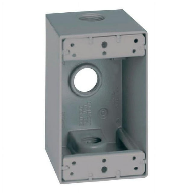 Sigma 3901287 4.5 in. Rectangle Metallic 1 Gang Weatherproof Box, Gray