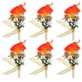 thumbnail image 1 of 6uds Novio Ojetes Lirio Ojetes Alfileres para Hombres Boda Ceremonia Aniversario Formal Cena Fiesta Naranja, 1 of 5