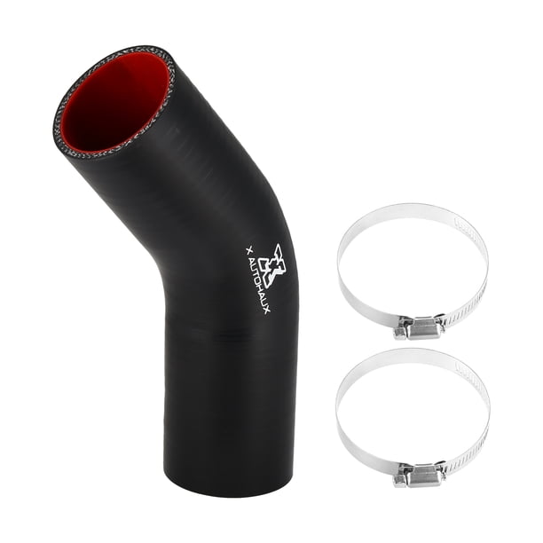 Manguera de Silicona Unique Bargains 51mm 2' Codo 45 Grados Negro Rojo