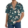 thumbnail image 3 of Wukai Vintage Floral Men's Casual Short-Sleeve Button Down Shirt - Lightweight Summer Dress Shirt for Daily Wear-4X-Large, 3 of 7