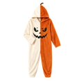 thumbnail image 2 of White Halloween Pumpkin Onesie Costume Adult Matching Oversized Jumpsuit Polyester Funny Pumpkin Hooded Casual Pajama Set, Oversized Onesie Jumpsuit 3XL, 2 of 5
