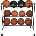 thumbnail image 2 of Champion Sports Three Tier Basketball Storage Cart Rack, 12 Ball Capacity (Silver), 2 of 5