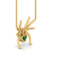 thumbnail image 3 of Spider Style Heart-Cut Emerald Gold Plated Pendant Valentine's Day Gift For Girlfriend || Ali Baba Jewellery, 3 of 5