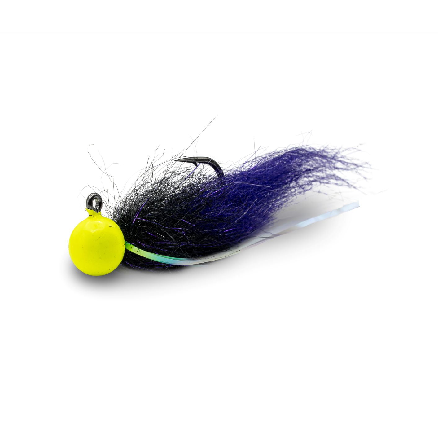 (2 pack) Mustad Tailout Twitcher Jig, 3/4oz, UV Chartruese-Anadro Black- Mystic Purple