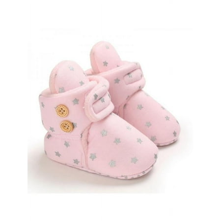 

Crib Pram Shoes Winter Baby Girl 0-18M Newborn Warm Snow Booties Fur Lined Boots