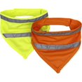 thumbnail image 2 of 2-Pack Dog Bandanas Reflective Dog Scarf Velcro Dog Bandana Cat Yellow&Orange M, 2 of 5