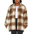 thumbnail image 6 of Banana Republic Women's Plaid Midweight Button-up Shirt Jacket (Brown, XXL), 6 of 7
