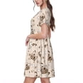 thumbnail image 2 of Honeii Chicken With Floral Print Women’s Short Sleeve Dress, Comfortable Casual Dress, Soft Polyester Spandex Blend, Stylish Everyday Wear for Summer, Perfect for Travel and Vacation, 2 of 6