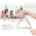 thumbnail image 7 of 8-Inch Triangle Bell with Metal Mallet - Steel Percussion Idiophone for Kids, Toddlers - Early Learning Rhythm Hand Percussion Musical Instrument, 7 of 7