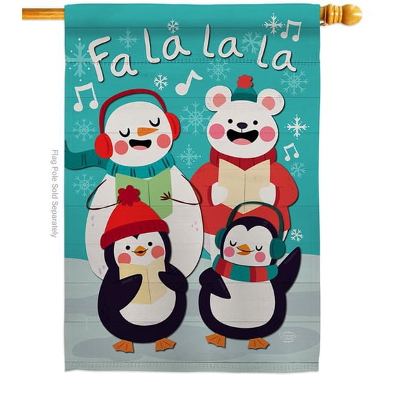 Ornament Collection  28 x 40 in. Fa La Fun House Flag with Winter Wonderland Double-Sided Decorative Vertical Flags Decoration Banner Garden Yard Gift