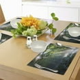 thumbnail image 4 of Ambesonne Nature Place Mats Set of 4, Jungle Sunlight Trees, Standard Size, Green White, 4 of 6