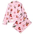 thumbnail image 5 of Womens Christmas Pajama Set Long Sleeve Collared Top and Pants Festive Holiday Sleepwear Cozy Loungewear for Home and Nights, 5 of 5