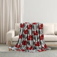 thumbnail image 4 of CASAFUN Elegant Comfort Velvet Touch Ultra Plush Christmas Holiday Printed Fleece Throw Blanket for Sofa Bedroom, 4 of 6