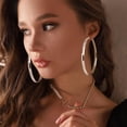 thumbnail image 2 of Terandius 5mm Wide Large Silver Hoop Earrings Lightweight 925 Sterling Silver Hoop Earrings for Women Hypoallergenic Big Thin Hoops Earring for Women 30/40/50/60/70MM, Gift Ready, 2 of 9