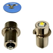 HQRP 2-Pack LED Upgrade Bulb for Bosch 2609200306 2610924979 2610920841 2610951871 CFL180 FL10A FL11A FL11 Flashlight, 100LM 7-30V + HQRP Coaster
