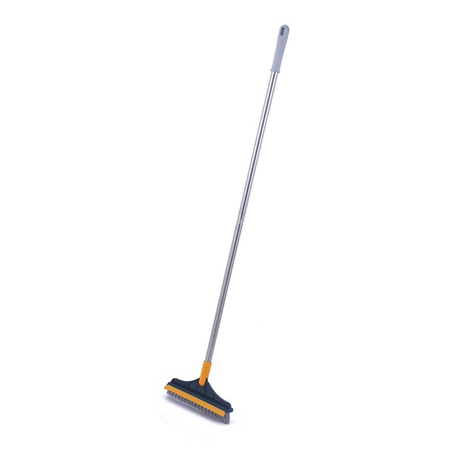 Wdftyju Cepillo para fregar el piso con mango largo 2 en 1 Limpiaparabrisas Limpiaparabrisas para piso Limpiaparabrisas para baño