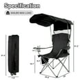 thumbnail image 3 of FlexWave Folding Camp Chair，Portable Outdoor Chair，with Shade & Cup Holder，for Camping, Beach, Fishing, and Sports Events, 3 of 7