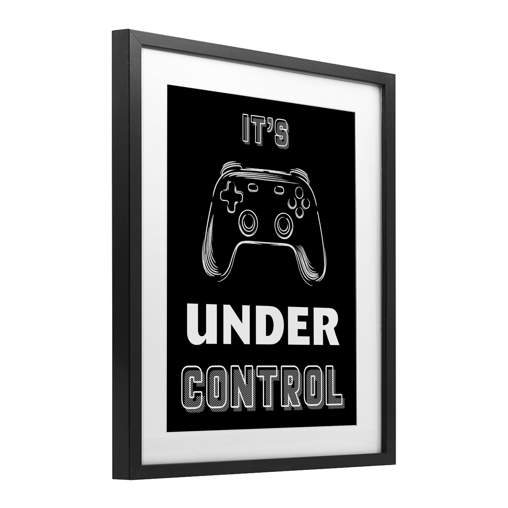Stupell Industries Under Control Gamer Black Framed Print Under Glass, design by Marcus Prime