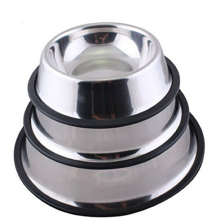 Pet Enjoy Stainless Steel Dog Bowls,Durable Non Slip Metal Food Bowls for Dog,Pets Feeder Bowl and Water Bowl Perfect Choice for Dog Puppy Cat and