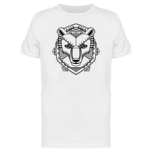Ethnic Style Bear Head T-Shirt Men -Image by Shutterstock, Male XX-Large