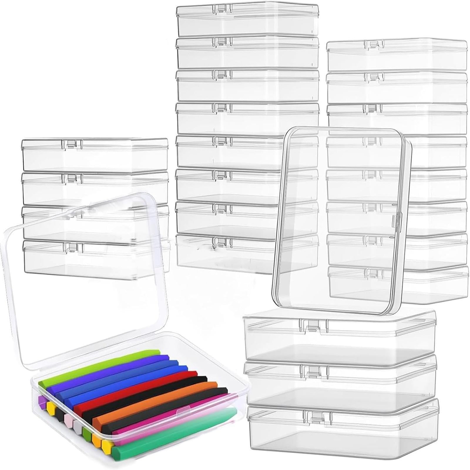 FVDPWYE 24x Bead Box Clear Craft Storage Container for Jewelry Small Items Ear Parts