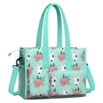 thumbnail image 2 of Teacher Tote Bag,Bull Terrier Dog and Flower Florals Teacher Utility Tote Bag,Large Work Tote Bags for Women with Multiple Pockets,Top Zipper Closure,13.8x10.6x6.7 Inch, 2 of 5