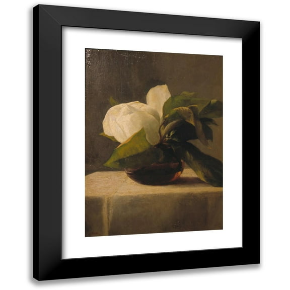 John La Farge 11x14 Black Modern Framed Museum Art Print Titled - Magnolia (1860)