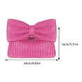 thumbnail image 2 of Yucurem Women Straw Evening Bag With Bow Weaving Clutch Bag Ladies Daily Bag (Rose Red) Casual straw bag (Rose Red), 2 of 5