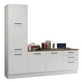 thumbnail image 1 of Madesa Ensemble d'Armoires de Rangement de Garage 94 Po L avec 5 Portes, Multiples Compartiments et 3 Tiroirs, Organisation Modulaire, Armoire de Base de Garde-Manger - Blanc, 1 of 11