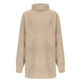 thumbnail image 5 of FDGIU 2025 Women's Turtleneck Knit Sweater - Oversized Cable Knit Long Sleeve Pullover, Loose Fit Winter Fashion Top, 5 of 6