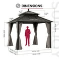 thumbnail image 4 of Sunjoy 10x10 Gazebo with Metal Roof , Curtain, and Netting - Brown Aluminum Posts,,Kingston Series, 4 of 18