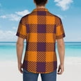 thumbnail image 6 of Balery Fall Buffalo Plaid Print Men's Hawaiian Shirts Short Sleeve Beach Shirt Relaxed Fit Vacation Button Down Shirts-Medium, 6 of 9