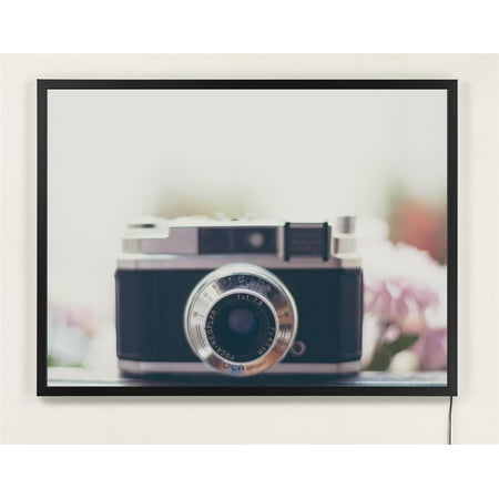 Displays2go LED Hanging Window Displays, Aluminum Construction – Black Finish (LDEC3648BB)
