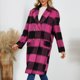 thumbnail image 5 of Abrigo y chaquetas informales sin capucha de manga larga para mujer, moda Otoño Invierno, abrigo informal con cuello vuelto, abrigo de cuadros con bolsillos y manga larga para mujer, 5 of 9